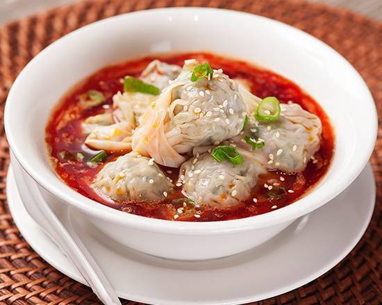 Shrimp and Pork Wonton in Spicy Peanut Sauce 紅油抄手